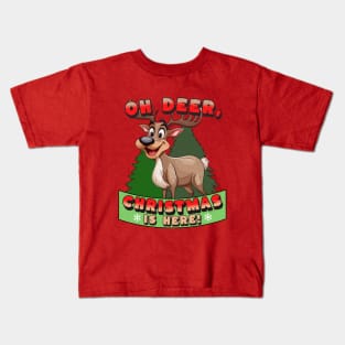 Deer Christmas, Christmas Is Here, Holiday Shirt Kids T-Shirt